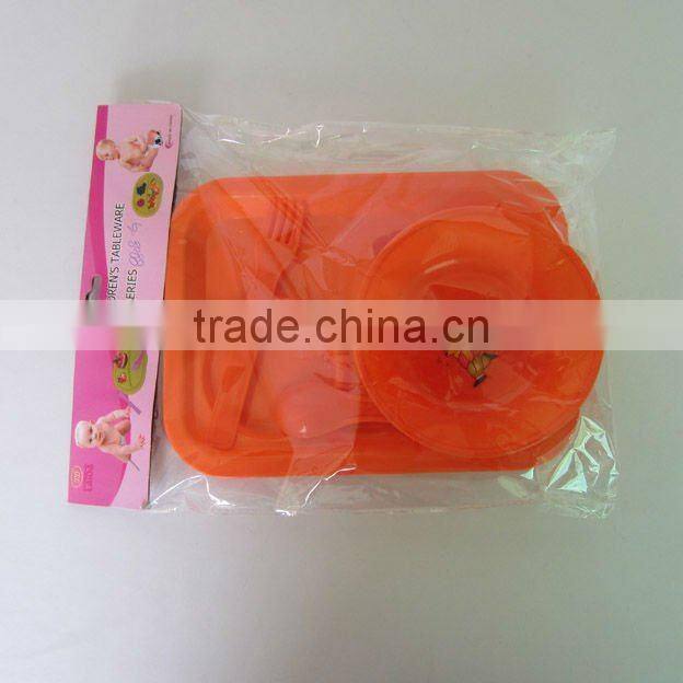 6pcs plastic rectangle plate picnic tableware set