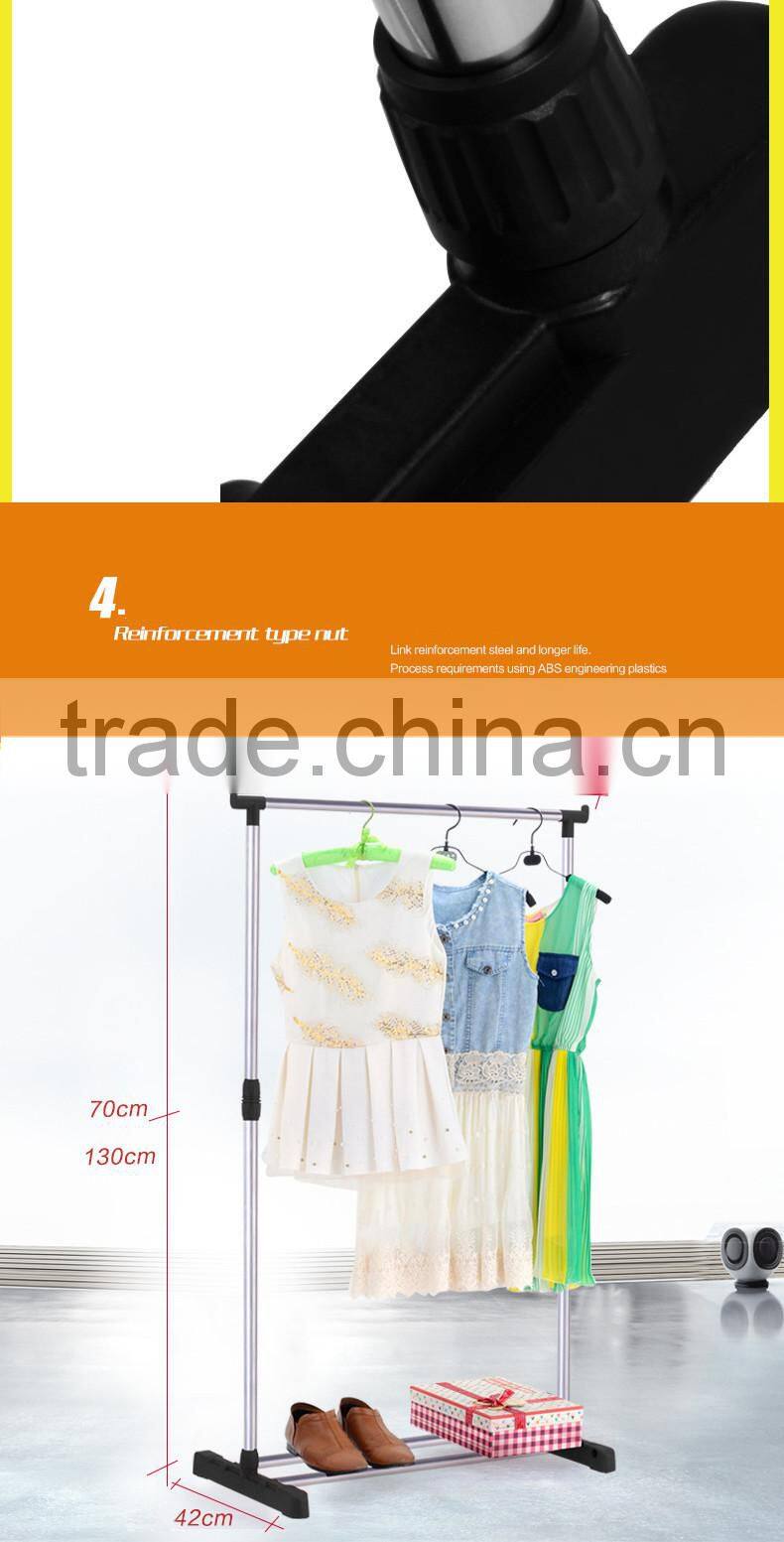 China goods wholesale collapsible standard Mobile Clothes Rack Single Rail
