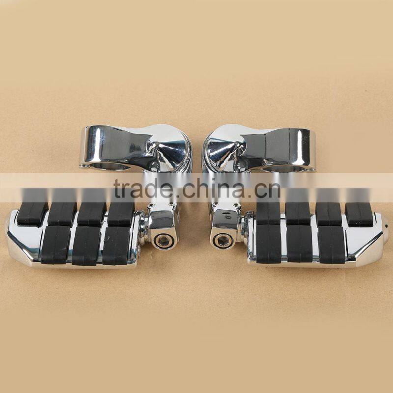 Chrome 360 degree Adjustable Highway Footpeg Footrests For 32mm