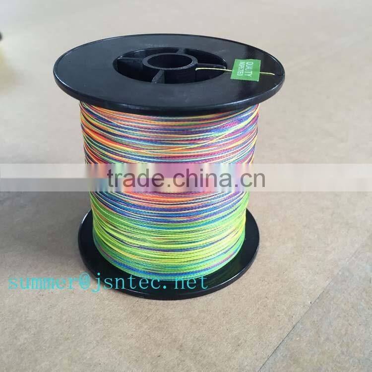 China NTEC High Quality Multi-color Pe Braid Line 4 Stands Pe Fiber Fishing Line
