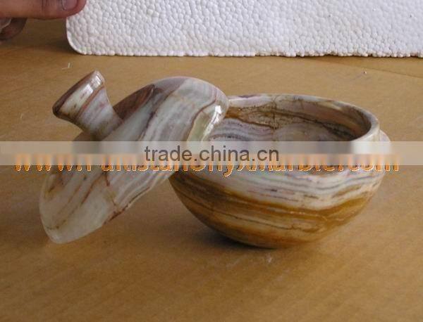 CUSTOM MADE Pakistani Supplier ONYX CANDY JARS POTS HANDICRAFTS