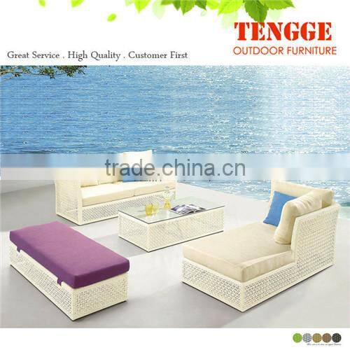 Modern Cheap Outdoor Rattan Sofa 4 Pieced Wicker Furniture Sofa Sets