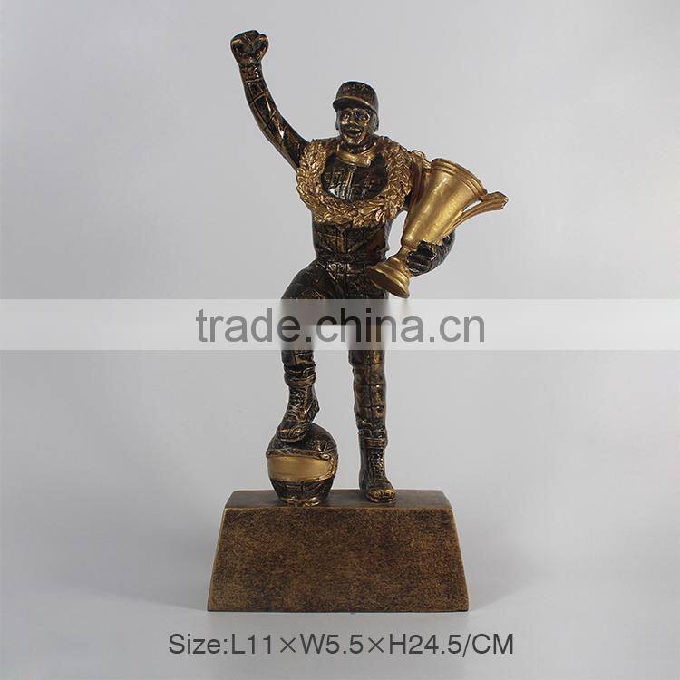 customized metal appearance polyresin resin pugilism boxing trophy cup