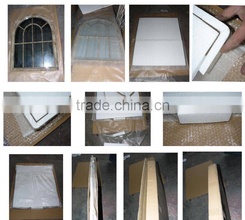 Arch garden mirror in iron and acrylic