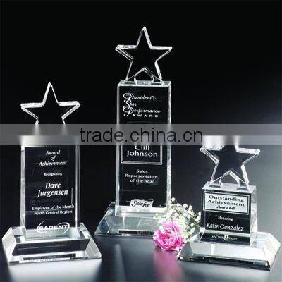 2016 elegant crystal star trophy