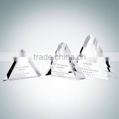 2016 wholesale triangle crystal trophy award
