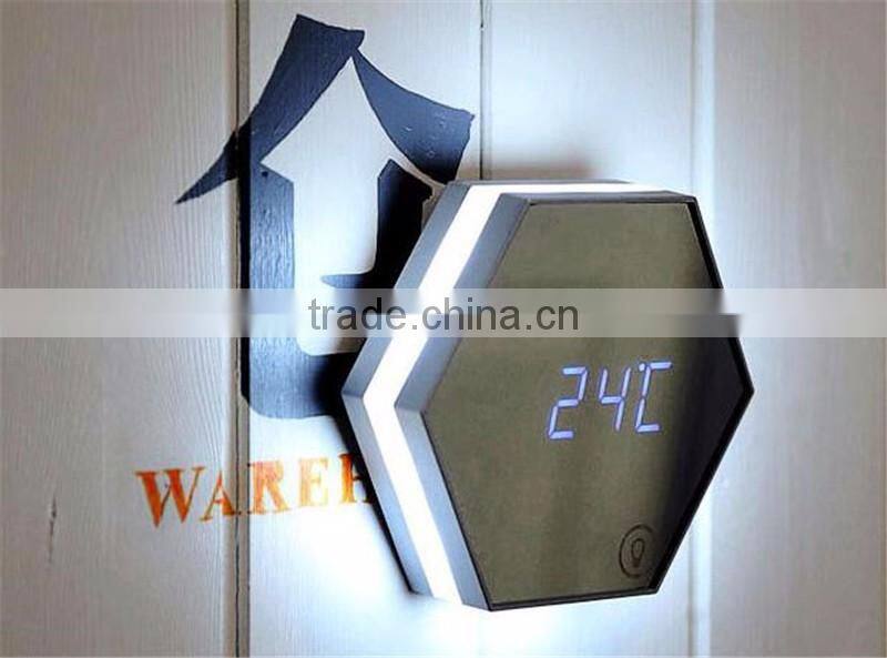 Mirror alarm clock Multi function image digital alarm clock Thermometer alarm clock LED mirror Nightlight clock