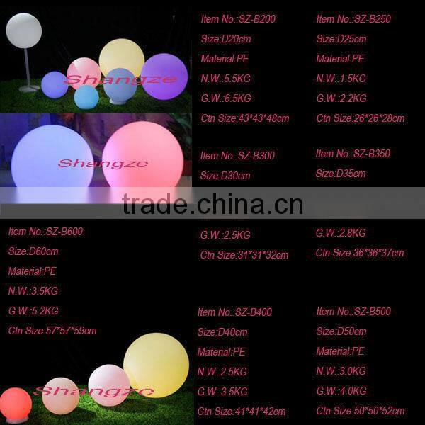 Light up plastic waterproof led glow ball