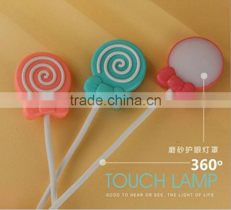 Cute Lollypop Shape Table Lamp With Touch Sensor, USD Charge LED Night Light For Study