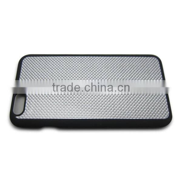 Paint PC bottom + silver carbon fiber protective cover for iPhone 6 carbon fiber case