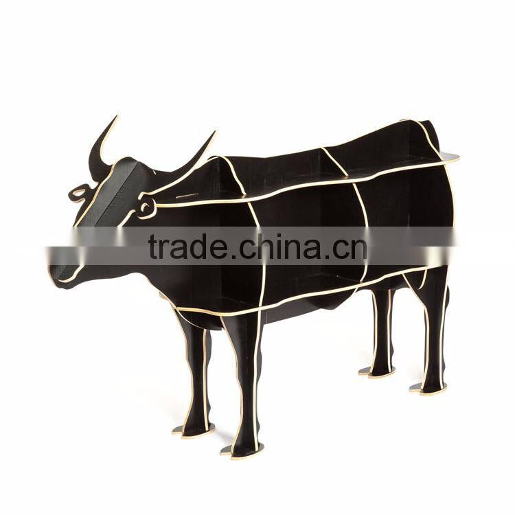 Cattle Puzzle Table,Creative Animal Furniture,MDF DIY Assembled CattleTable For Fashion Living Room,Wooden Animal Furniture