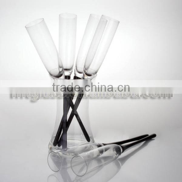 7pc set Wholesale high quality champagne party set /electroplate or golden decal champagne flute