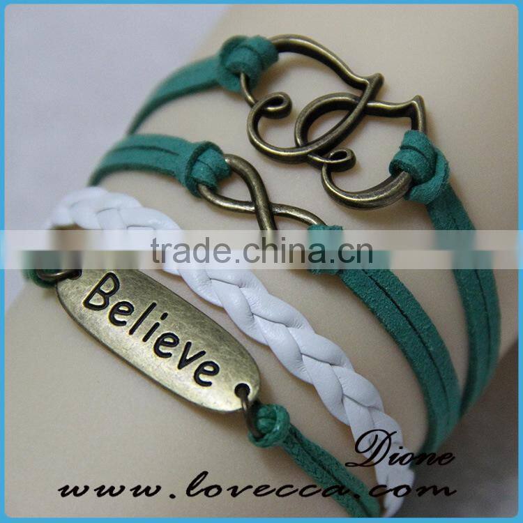 Love letters PU leather hot sale bracelets for couples