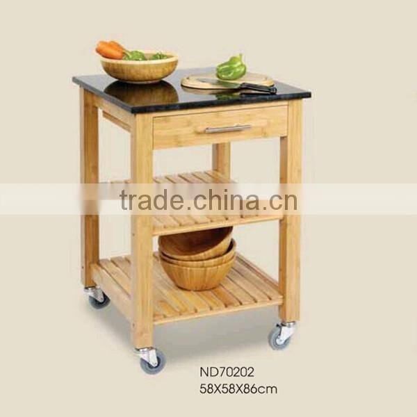 White modern european bamboo kitchen trolley design