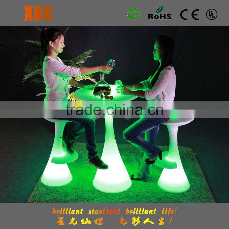 Light up colored plastic wedding rental events furniture with RGB led
