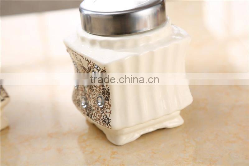 Fashion design ceramic canister set