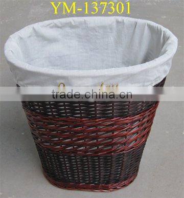 2016 Chinese popular willow laundry basket with beautiful design with handle