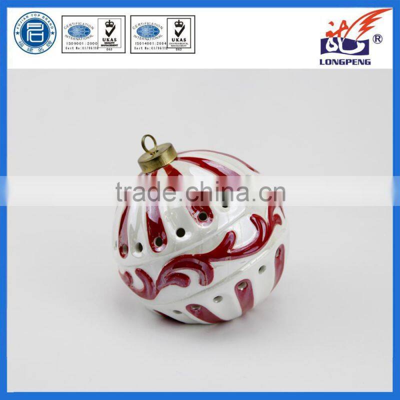 Ceramic Christmas Tree Ball Hanger with LED Light