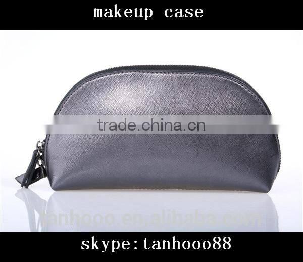 Fashion Style Black Shell Shape Leather Makeup Bags Cases