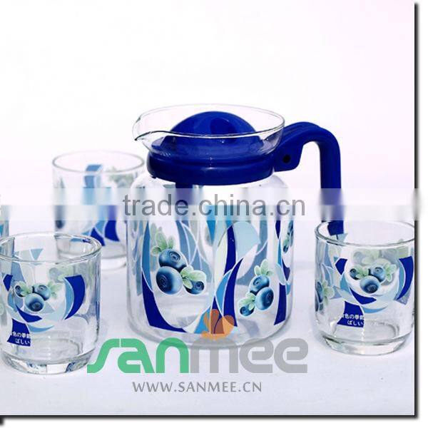 1.5L Heat Transfer Glass Beautiful Juice Gift Colorful Glass Water Set