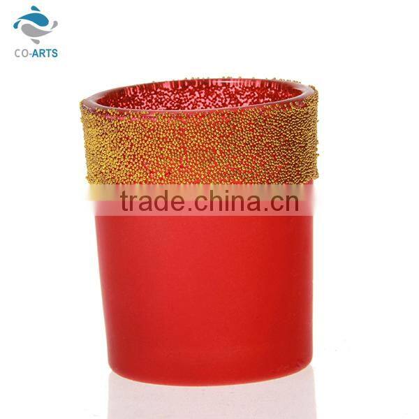 Table decoration red cup shaped crystal glass craft wholesale