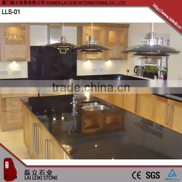 Various shapes Indian granite Black Galaxy black polished granite table top for dining
