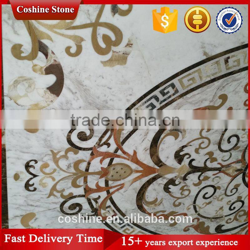 Factory price professional design waterjet marble stone carpet floor tile
