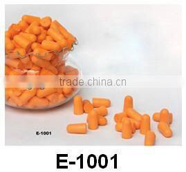 Noise reduction silicone rubber earplugs with case packing