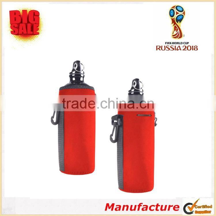 2018 World Cup Gifts Neoprene Water Bottle Cooler Bag Cheap Protable Optional Color Bottle Cooler Sleeve for Sports & Outdoors