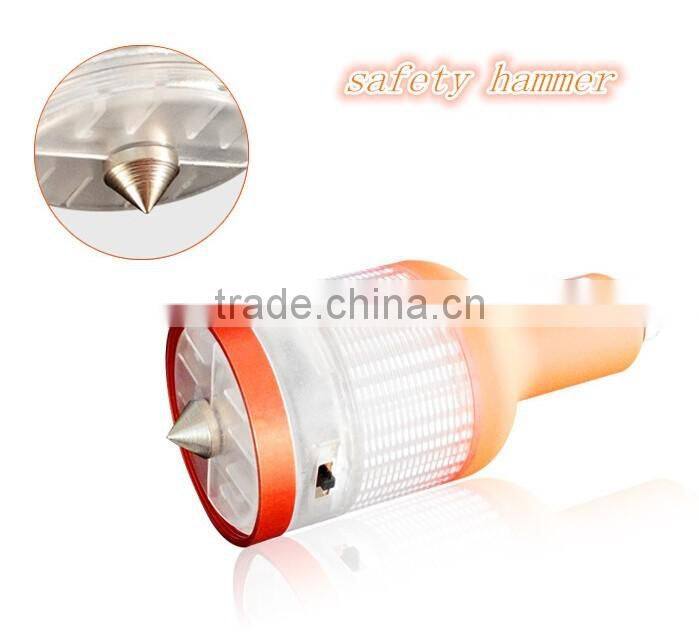2016 new design safety hammer car charger with flash light