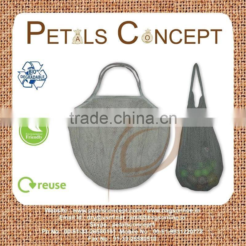 Cotton mesh fabric shopping bag