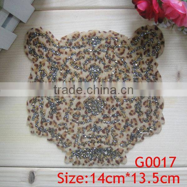 wholesale gold tiger beads hot fix rhinestone to decoration garment or shoe
