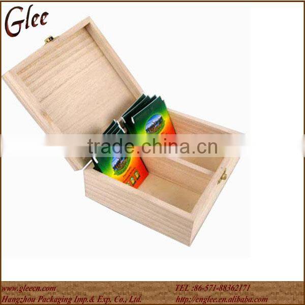 Fancy empty wholesale wooden tea packaging box