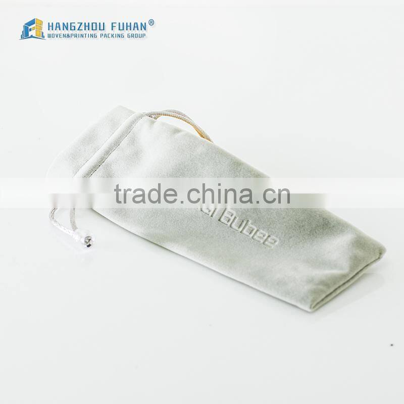 Simple Design Top Great Debossed Logo Velvet Bag For Tie Pin