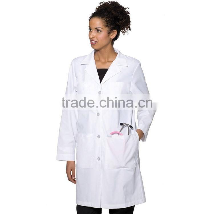Cusomt Long Sleeve Unisex Acid Resistant White Lab Coat