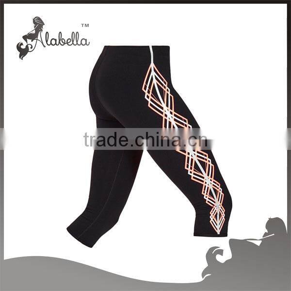 brazilian design sublimation printed seamless gym tight 3/4 capri