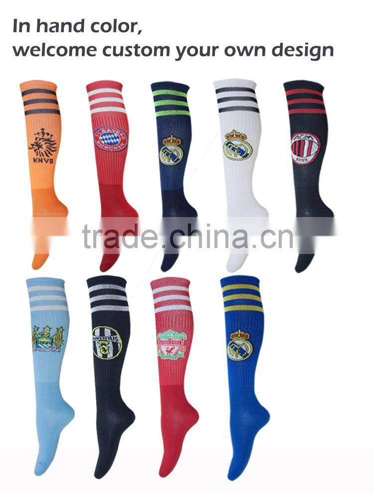 Latest design Polyester Football Socks / Custom logo soccer socks