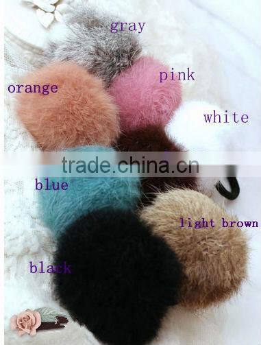 CX-E-21 Mixing Colors 2016 Genuine Rabbit Fur Ball Small Elastic Hair Band