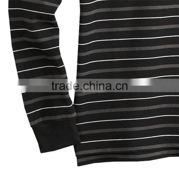 Office formal wear yarn dyed stripe polo t shirt,polo shirt long sleeve