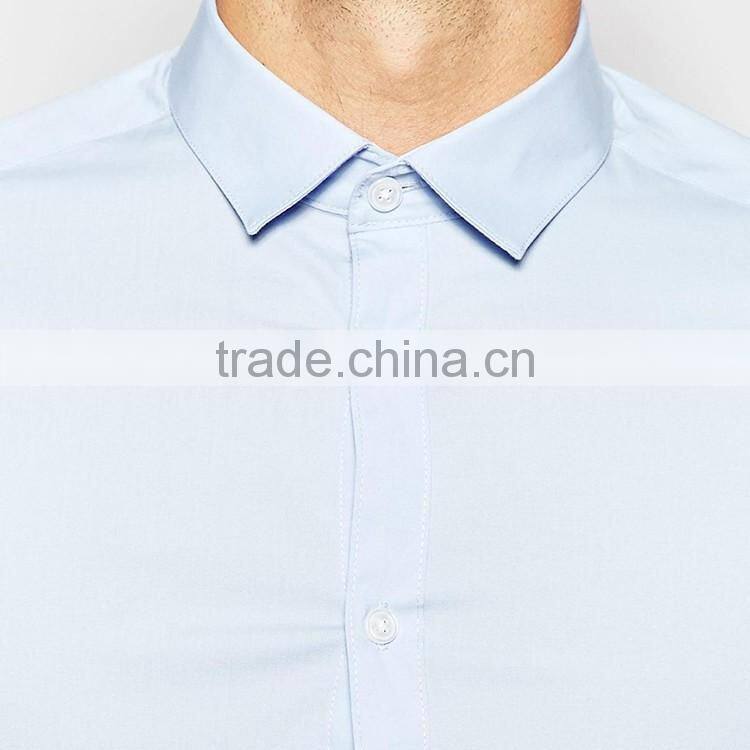 Slim Fit light blue shirt with long sleeves, business man's formal light blue dress shirt.