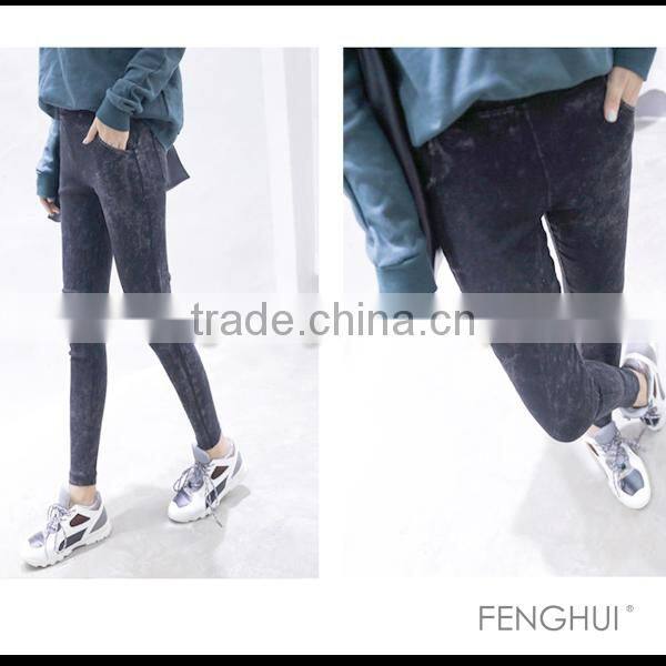 2015 autumn winters imitation cowboy bound feet leggings