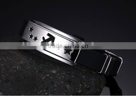 2016 New Personality Bracelet & bangle Genuine silicone Men Bracelet