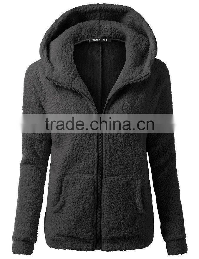 hot sale high quality super comfort custom zipper up women's hoodie coat