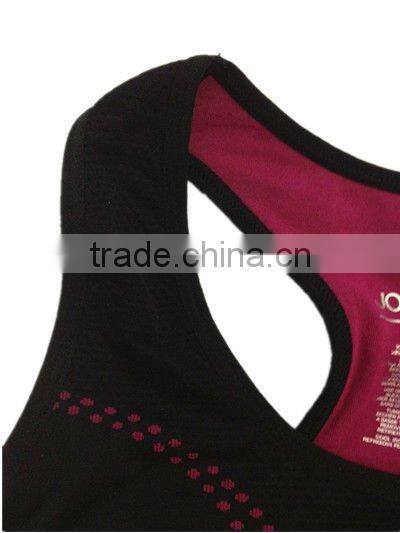 seamless sport racerback tank top with removeable pad