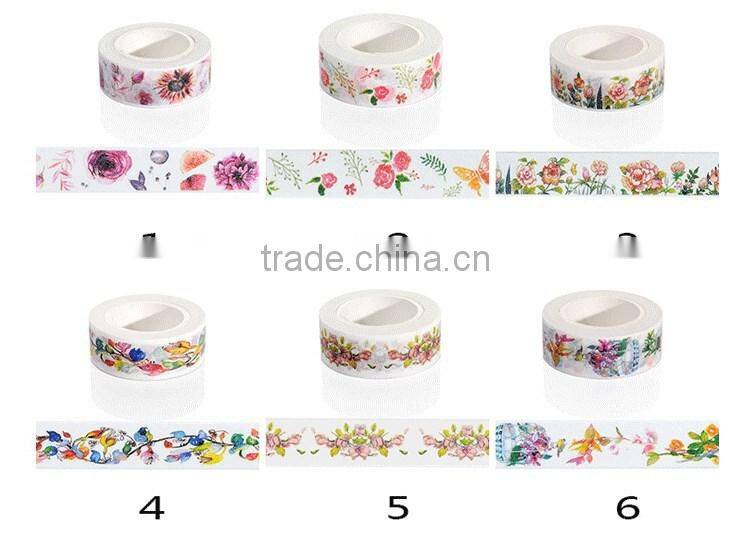 colors 1.5cm*10m washi tape flowers/cartoon figure/animal shape pattern paper tape decorative tape