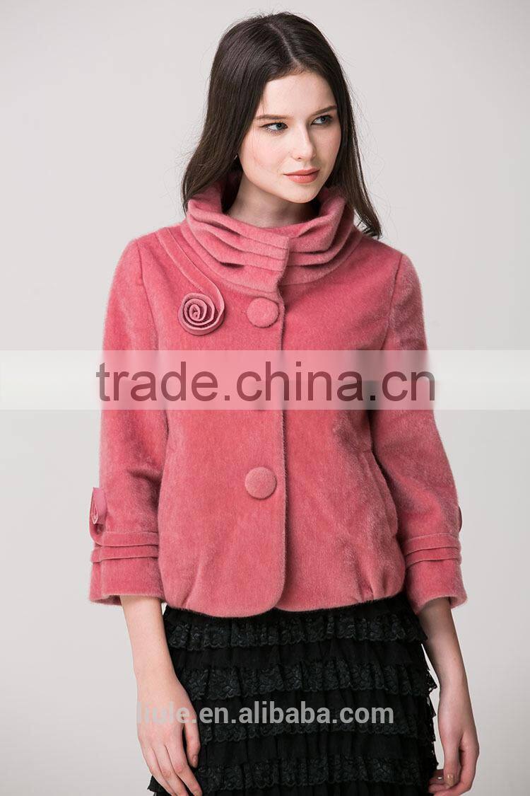 2014 latest design fashion women clothing factories in china plus size woolen korea women winter coat