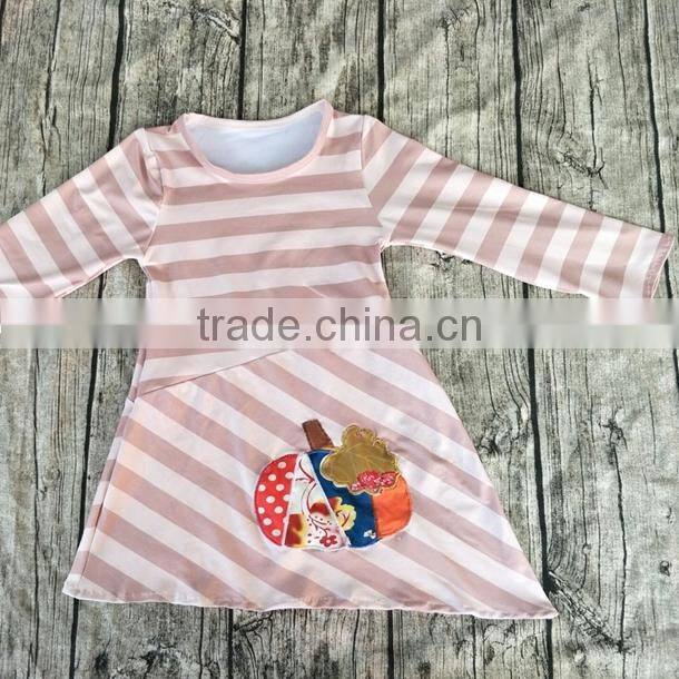 wholesale fashion new style Halloween girl's pumpkin fold dress clothing