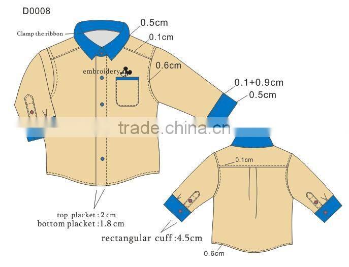 latest fashion design custom embroidery child shirt