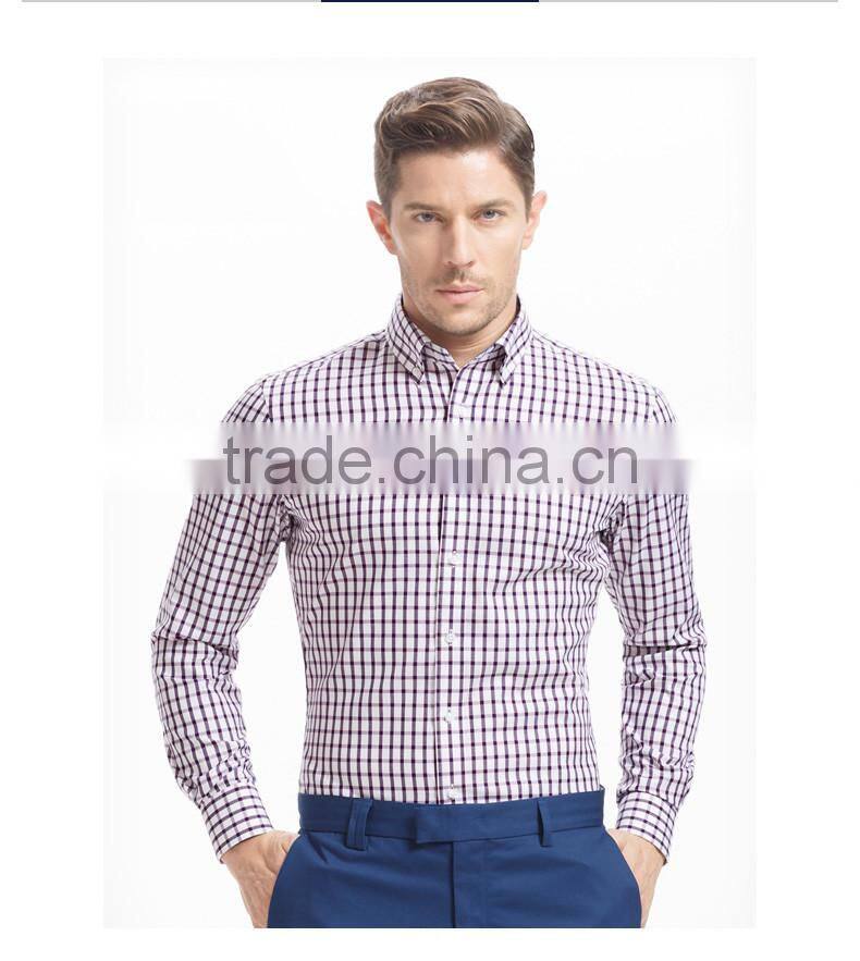 High quality classic check pattern free size wrinkle free shirt for business man