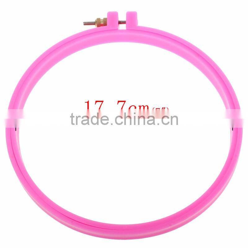 High Quality Embroidery Tools Fuchsia Plastic Punch Needle Hoop